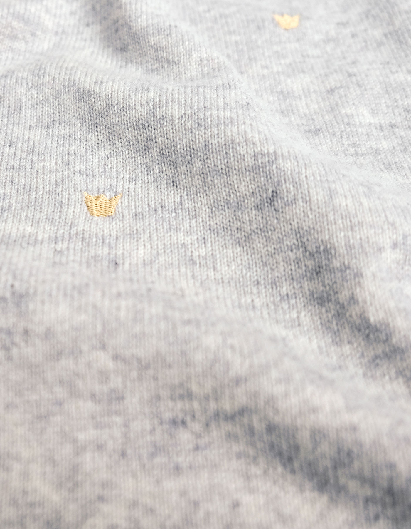 Close up detail of a Hundred Crowns cashmere jumper by Malin Darlin.