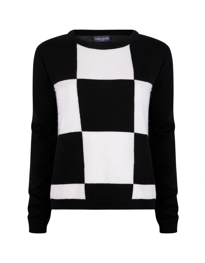 Gambit black and white check cashmere jumpers.