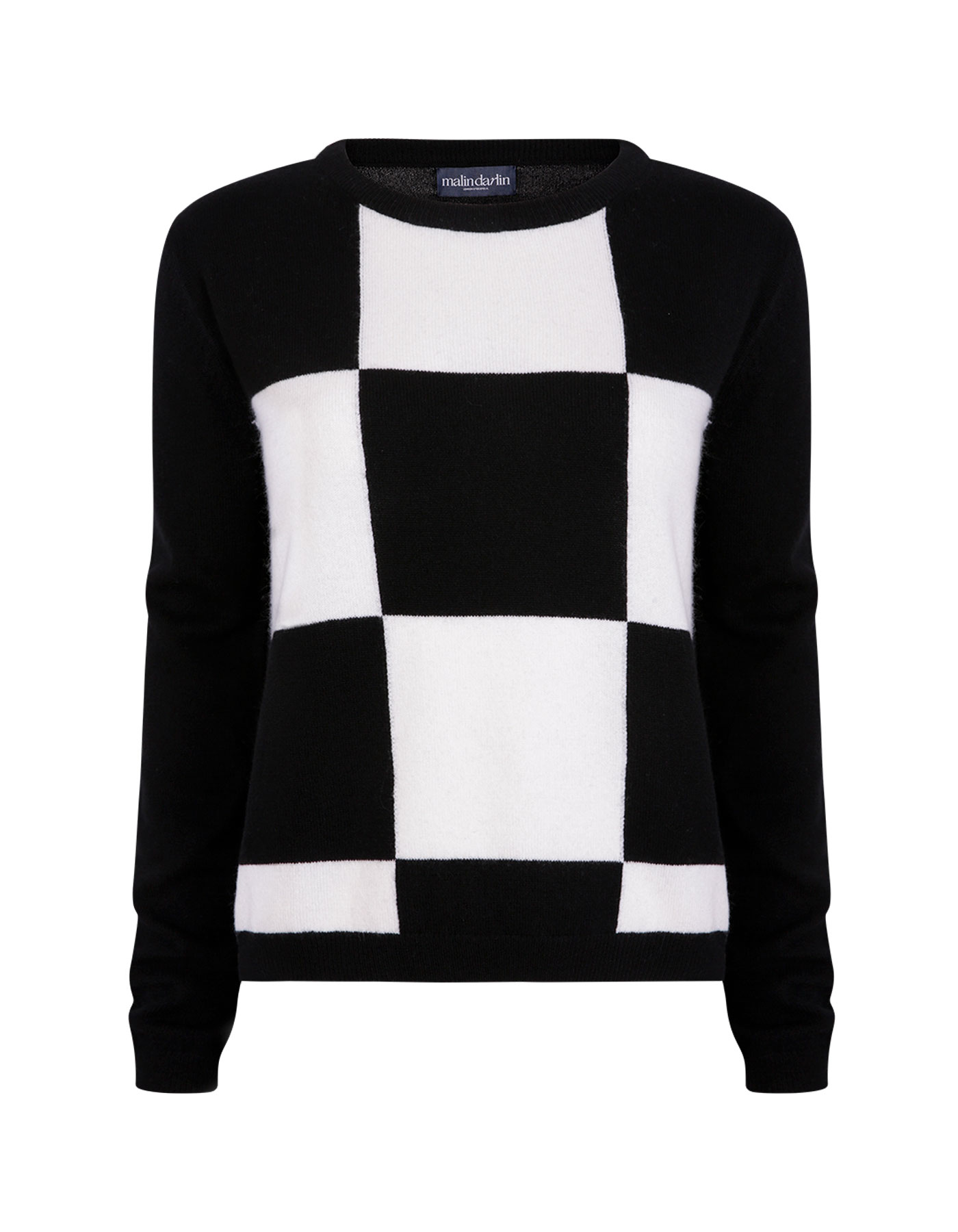 Gambit black and white check cashmere jumpers.