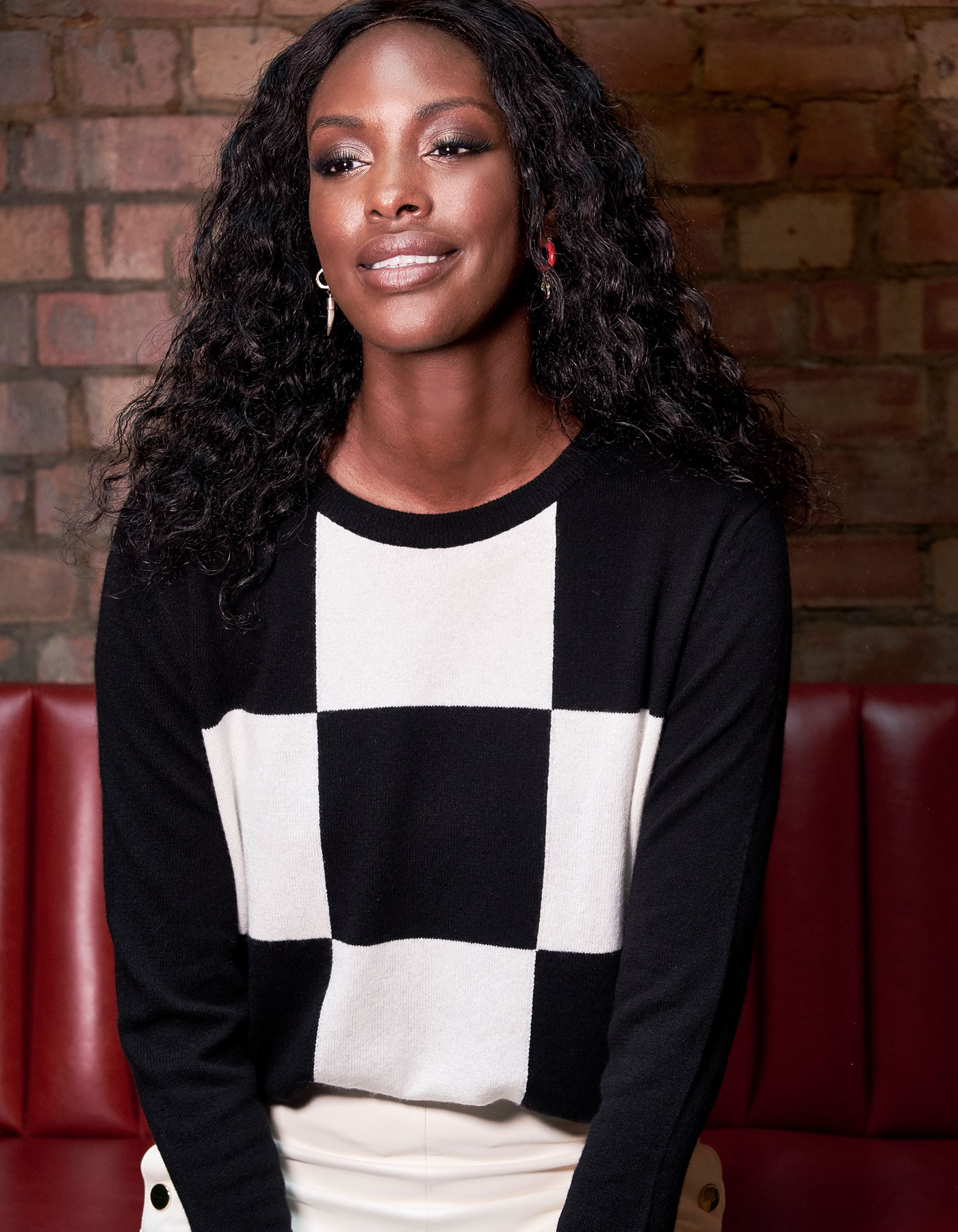 Checker board cashmere jumper from malin darlin.