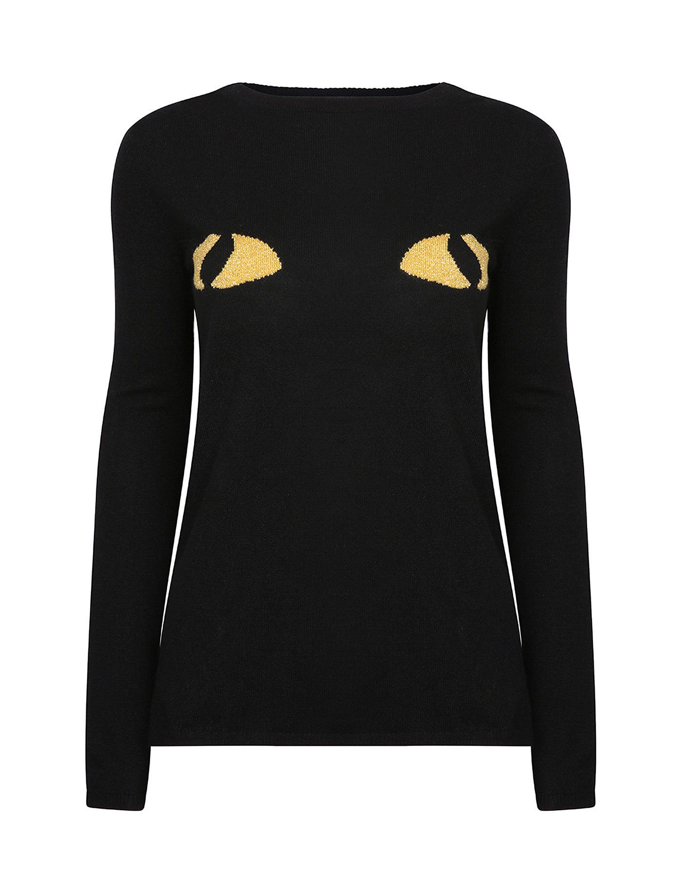 Cats eyes black malin darlin cashmere knitwear.