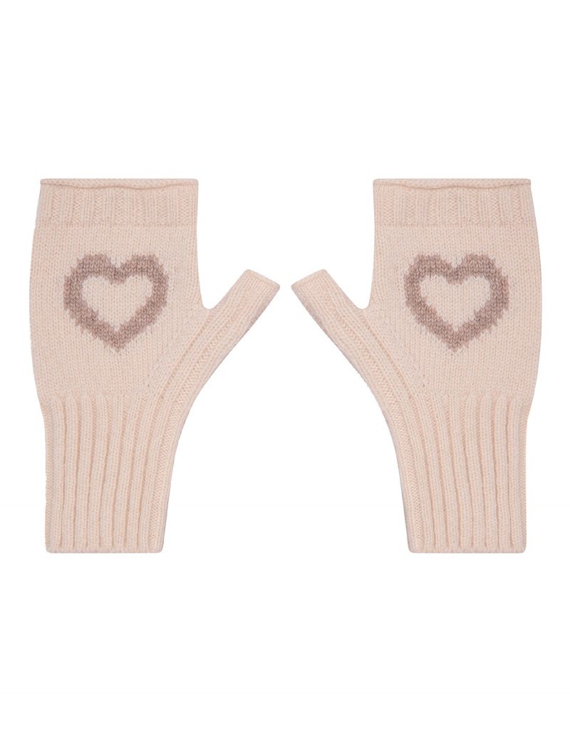 Cream cashmere fingerless gloves, part of the womens cashmere from malin darlin.