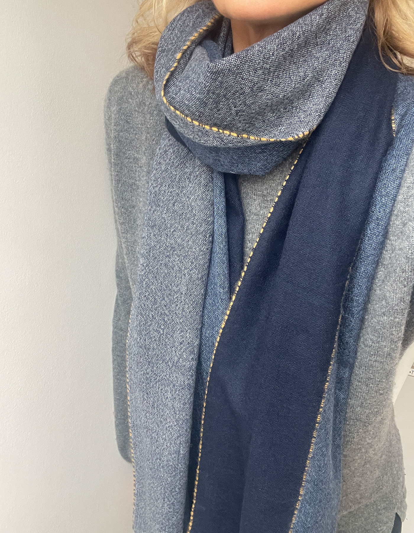 MalinDarlin Joey Woven Scarf Blue