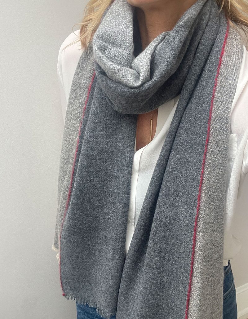 MalinDarlin Joey Woven Scarf Grey