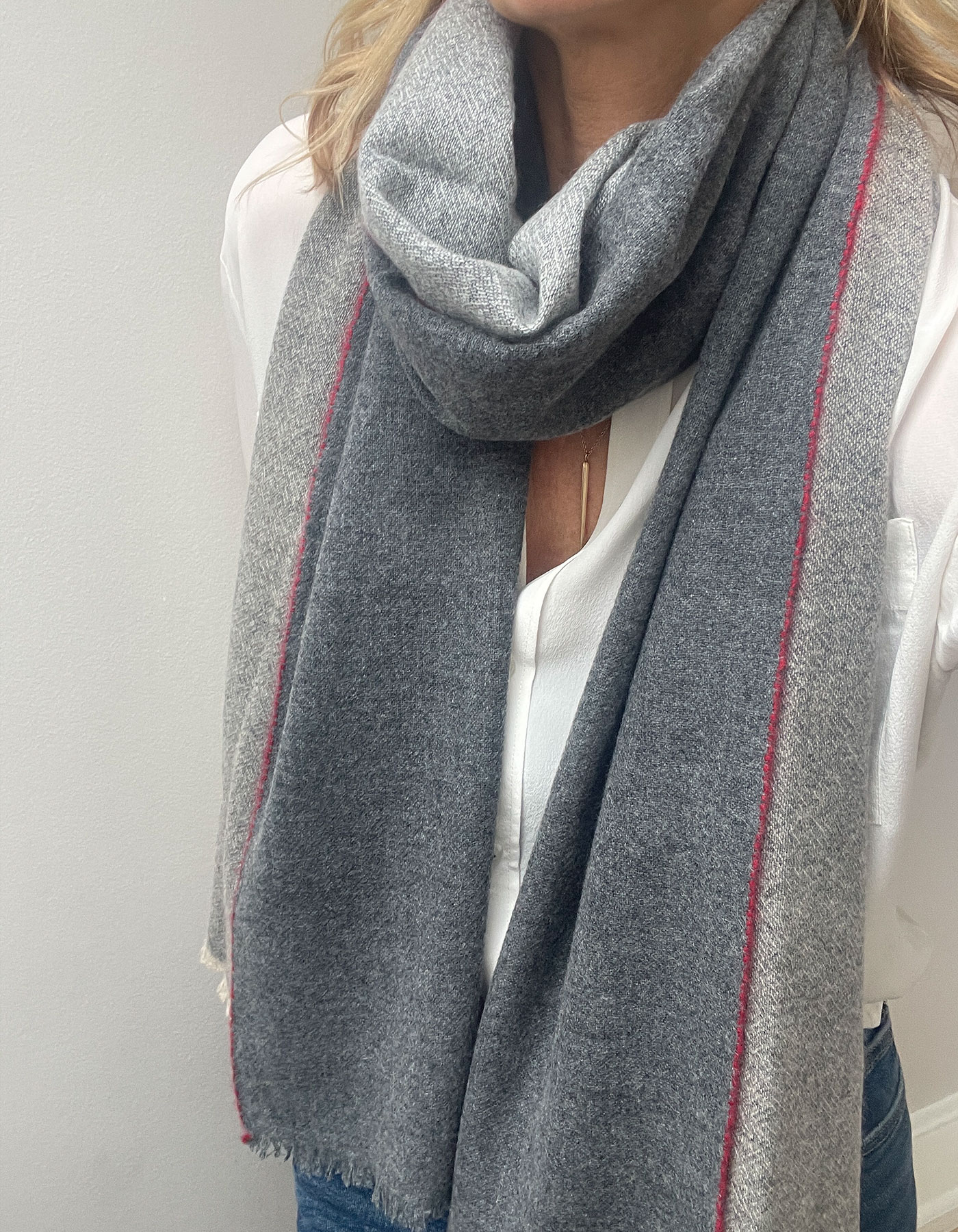 MalinDarlin Joey Woven Scarf Grey