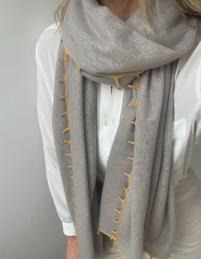 MalinDarlin Julia Felted Contrast Scarf